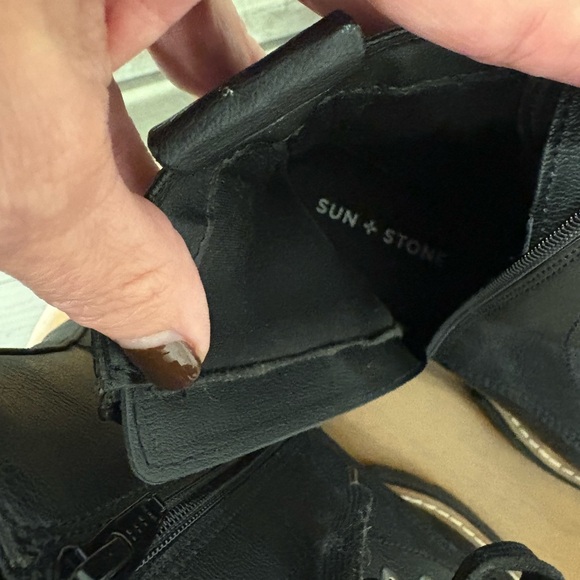 Sun + Stone Black Combat Boots - Picture 6 of 6